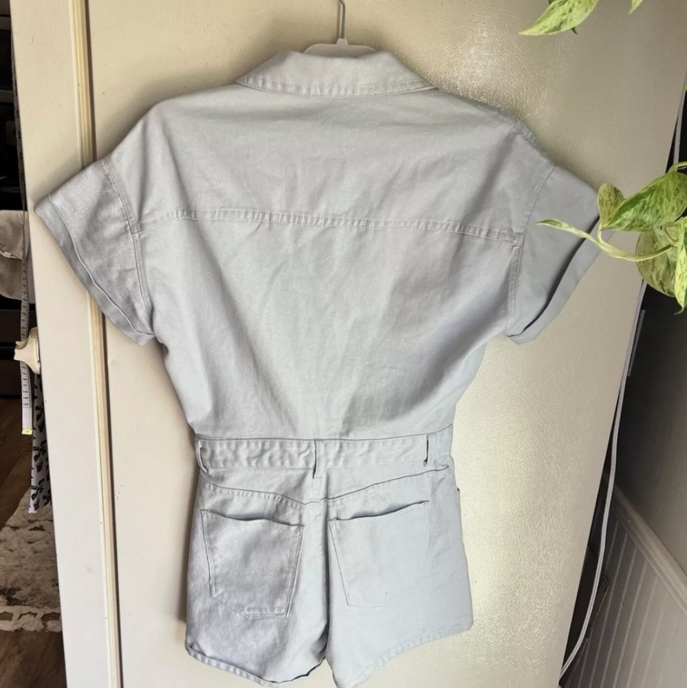 NWOT Zara Denim Shimmer Romper Size XS - Picture 7 of 8